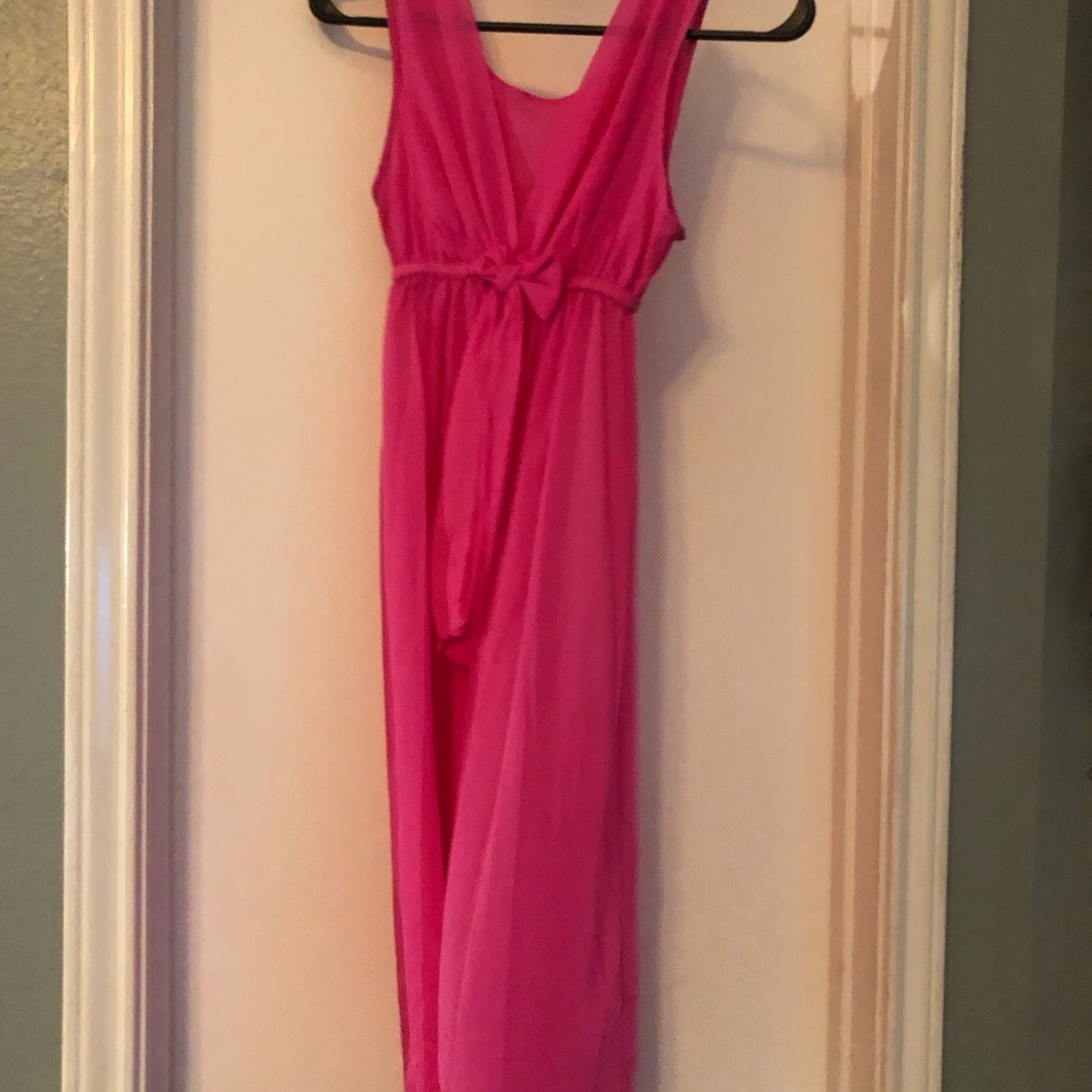 Hot Pink Sleeveless Maxi Dress